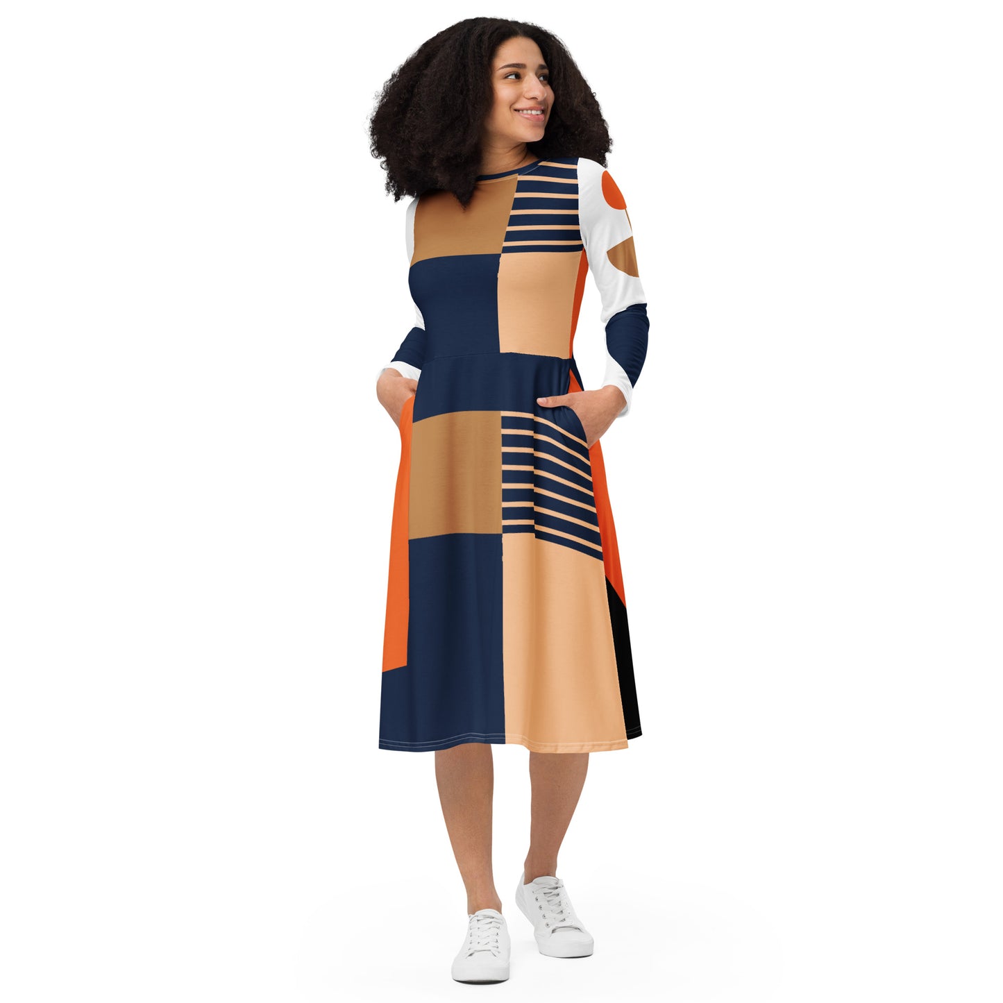 Aline long Sleeve Midi Dress