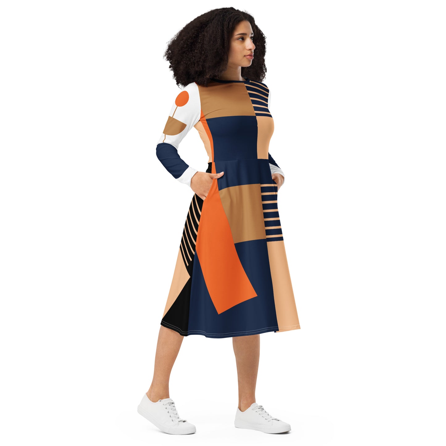 Aline long Sleeve Midi Dress