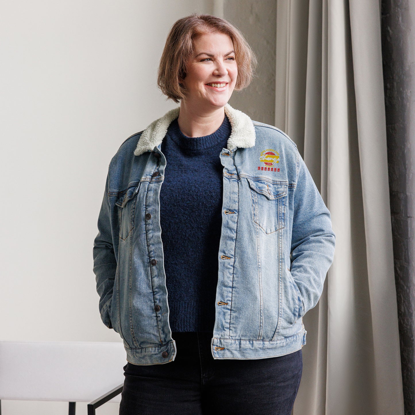 Lunasos Denim Sherpa Jacket
